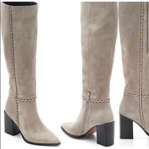 Free People Riley Whipstitch Tall Boot Grey Suede